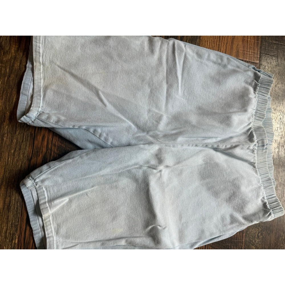 Vintage Faded Glory Stretch Light Wash Blue Elastic Waist Shorts 14/16 80s 90s